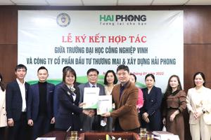 Lễ ký kết hợp tác giữa trường Đại học Công nghiệp Vinh và Công ty cổ phần đầu tư thương mại & xây dựng Hải Phong