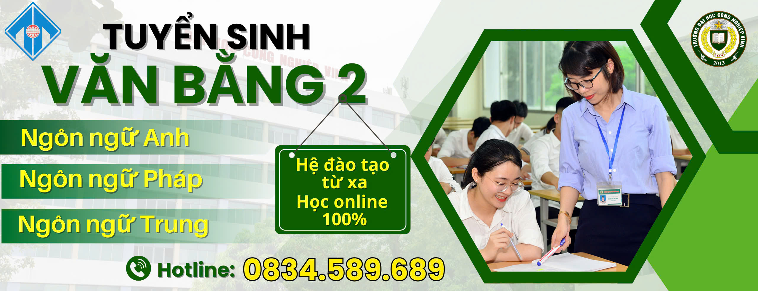 Banner Tuyển sinh Văn bằng 2 - ĐH ngoại ngữ Huế