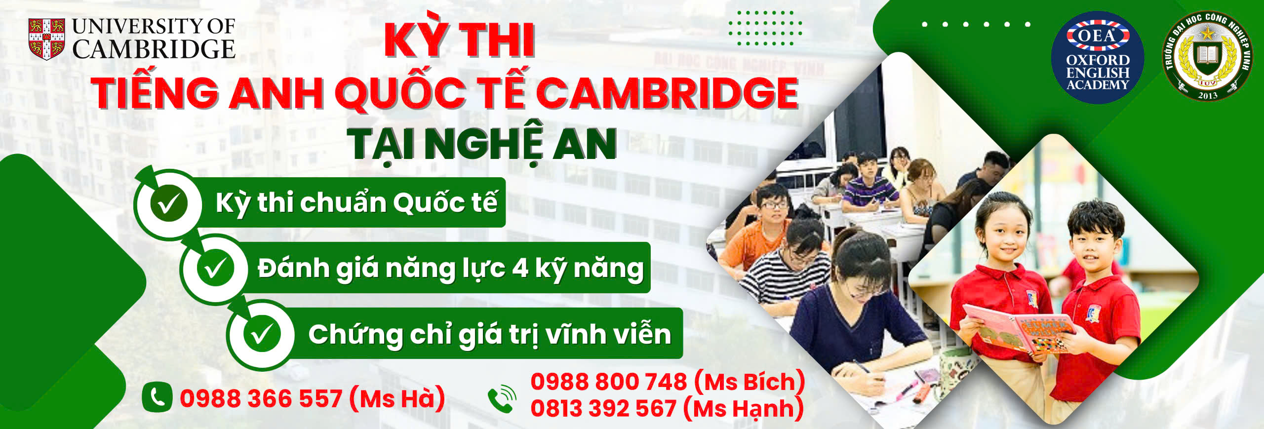 Tuyển sinh chứng chỉ Cambridge